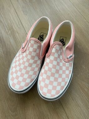 Vans Kids Slip-On Checkerboard Sneakers - Pink & White